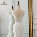 New style cap sleeve style lace wedding dress