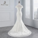 New style boat neck beautiful lace wedding dress