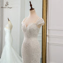 New style cap sleeve style lace wedding dress