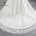 New style boat neck beautiful lace wedding dress