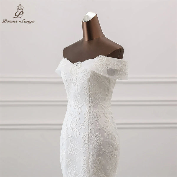 New style Boat Neck beautiful sequined wedding dress