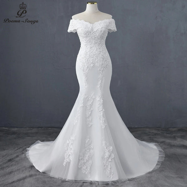 Sweetheart Boat neck style mermaid wedding dress