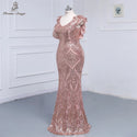 Sexy pink gold color Evening dress