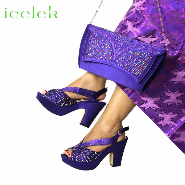 New Design African Women Shoes and Bag Set