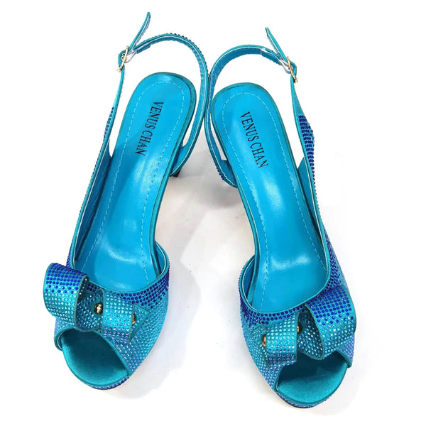 Italian Design Diamond-Encrusted Bag And High-Heeled Shoes Set