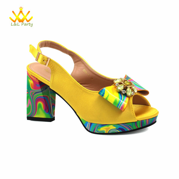 High-quality shoes and Bag Set in Yellow