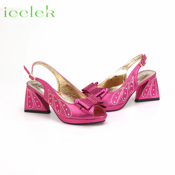 New Design Women's Shoes and Bag Set Peep Toe