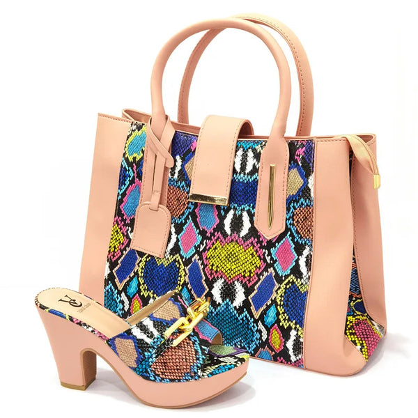 Italian latest design handbag and shoe set