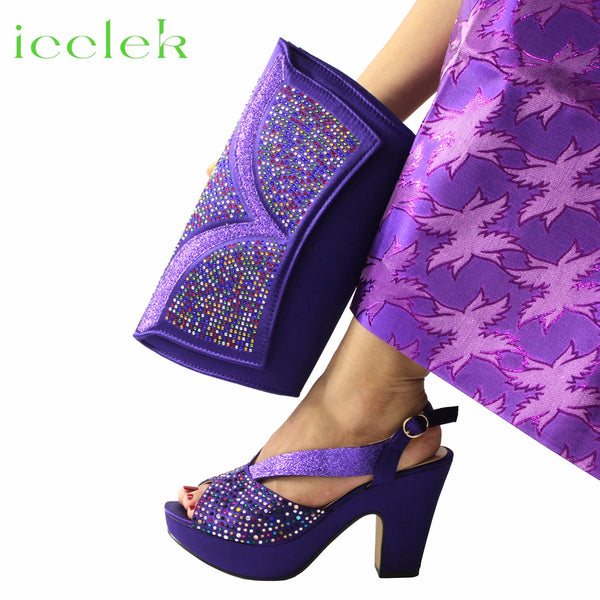 New Design African Women Shoes and Bag Set