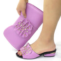 Latest Italian Design Casual Ladies Slippers and bag set