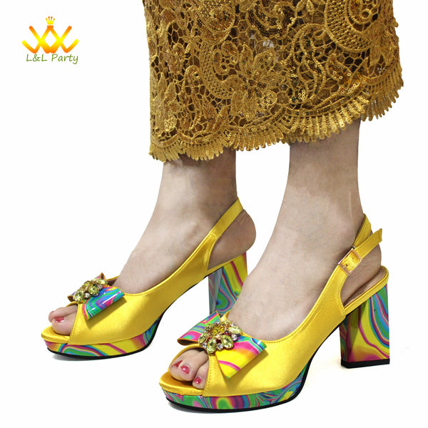 High-quality shoes and Bag Set in Yellow