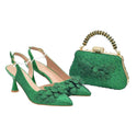 New Arrival Italian Design Luxury Women's Pointed Toe Shoes Bag Set- ED121
