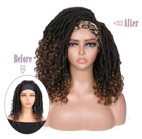 Short Dreadlock Wig Synthetic Rolls Twist Hair Wig