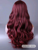 LydiaMFashions Wavy Curly Gradient Hair Wig Burgundy