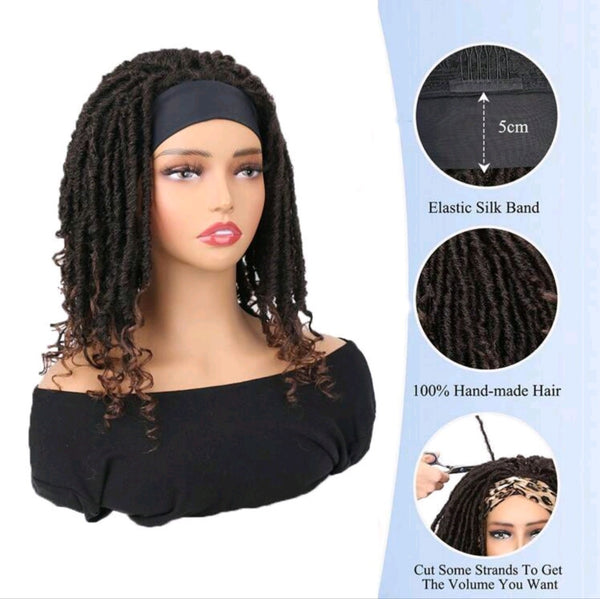 Short Dreadlock Wig Synthetic Rolls Twist Hair