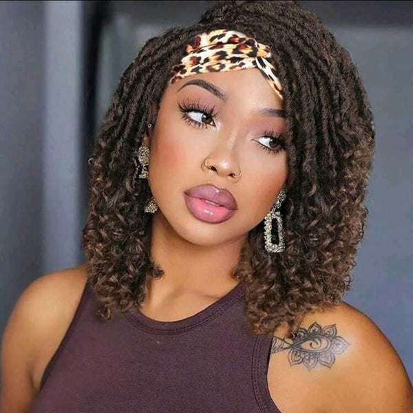 Short Dreadlock Wig Synthetic Rolls Twist Hair Wig