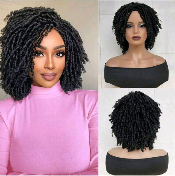 LydiaMFashions Short Dreadlock Twist Curly Hair Wig