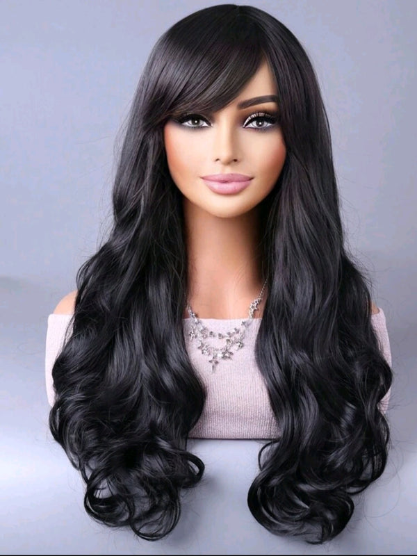 LydiaMFashions Wavy Curly Gradient Hair Wig Black