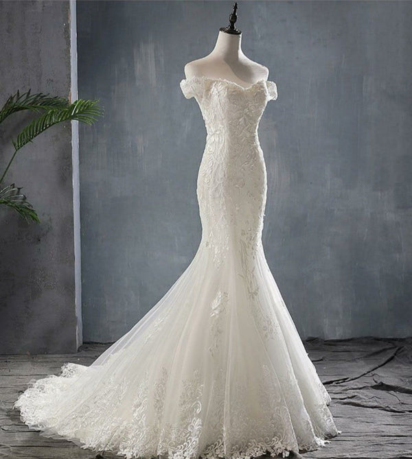 Sexy Mermaid Wedding Dress Lace with Sweep Train  | EdleessFashion