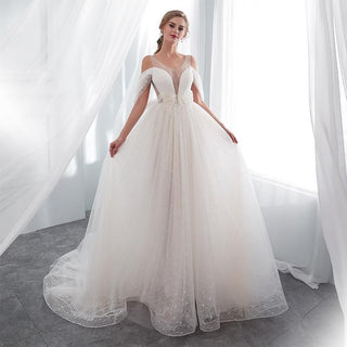 Princess A-line Wedding Dresses with Jewel Neck | EdleessFashion