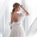 Princess A-line Wedding Dresses with Jewel Neck | EdleessFashion