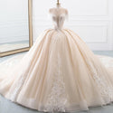 New Luxury High Neck Ball Gown Wedding Dress | EdleessFashion