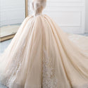 New Luxury High Neck Ball Gown Wedding Dress | EdleessFashion