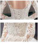 Wedding Dress Classic Off White Long Sleeve With Train | EdleessFashion