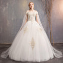 Elegant Cream Wedding Dresses Ball Gown With Jacket | EdleessFashion