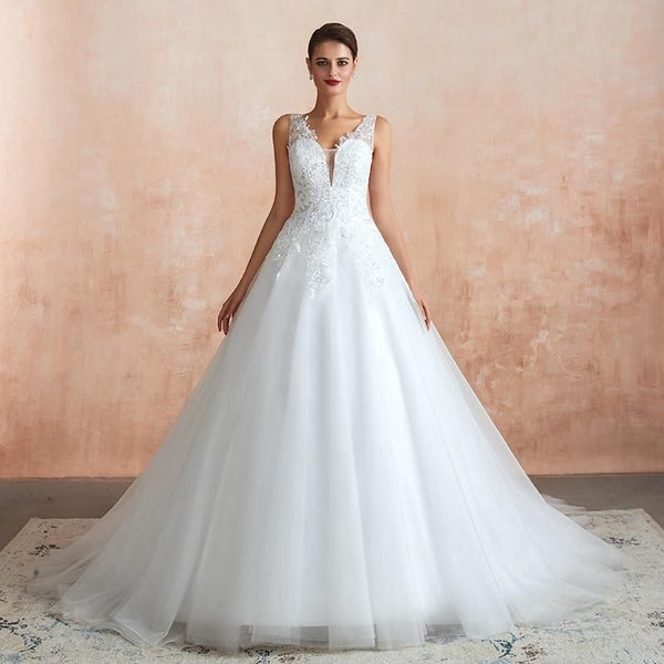 Princess A-line Wedding Dress with Sweep Train | EdleessFashion