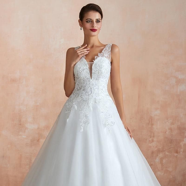 Princess A-line Wedding Dress with Sweep Train | EdleessFashion