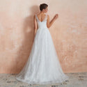 A-line Lace Boho Wedding Gown with Sweep Train | EdleessFashion