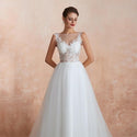 A-Line Sexy White Summer Wedding Gown | EdleessFashion