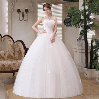 Wedding Dress Sexy Strapless Applique with Train | EdleessFashion