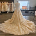 Luxurious Elegant A-Line Wedding Gown with Chapel Train | EdleessFashion