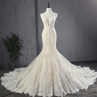 Luxury Tulle Mermaid Wedding Dresses with Court Train | EdleessFashion