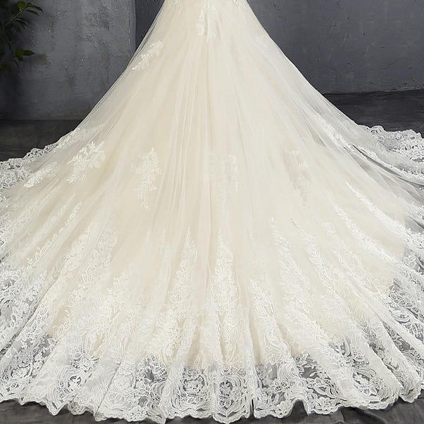 Luxury Tulle Mermaid Wedding Dresses with Court Train | EdleessFashion