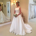 Elegant A-line Wedding Dress Sleeveless with Sweep Train | EdleessFashion