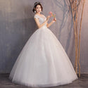 Elegant Wedding Dresses Ball Gown O-Neck Cap Sleeve Lace Appliques | EdleessFashion