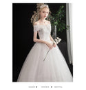 Elegant Boat Neck Off The Shoulder Wedding Ball Gown | EdleessFashion