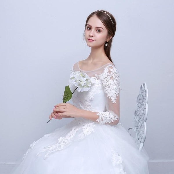 Elegant Applique Ball Gown Wedding Dress | EdleessFashion