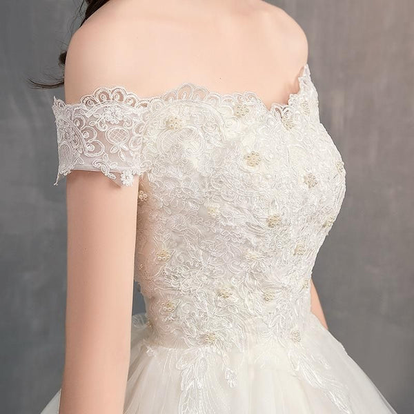 Vintage Off The Shoulder Wedding Dress | EdleessFashion