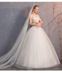 Sexy Illusion Wedding Dresses Strapless Ball Gown Lace Up | EdleessFashion