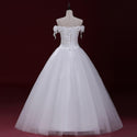 Wedding Dresses Strapless Lace Appliques Lace Up Ball Gown - EdleessFashion