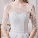 Classic O Neck Half Sleeve Wedding Dress | EdleessFashion