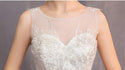 Elegant Wedding Dresses O-Neck Sleeveless Ball Gown Lace Embroidery Tulle | EdleessFashion