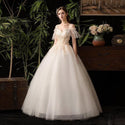 Elegant Wedding Dresses Spaghetti Straps Ball Gown Appliques Lace Up | EdleessFashion