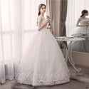 Sexy O Neck Half Sleeve Fashion Slim Lace Embroidery Wedding Gown - EdleessFashion