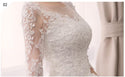 Sexy O Neck Half Sleeve Fashion Slim Lace Embroidery Wedding Gown - EdleessFashion