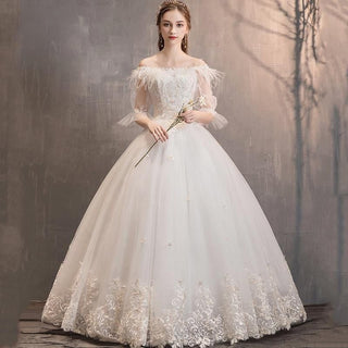 Elegant Lace Wedding Dresses Ball Gown Tassel | EdleessFashion